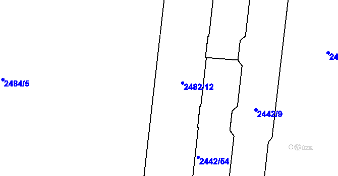 Parcela st. 2480/12 v KÚ Břevnov, Katastrální mapa