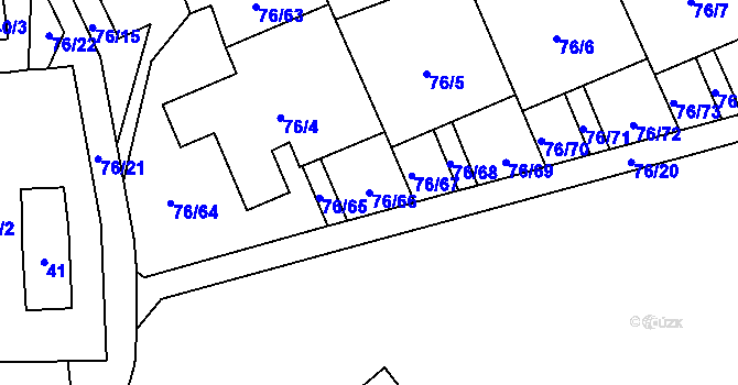 Parcela st. 76/66 v KÚ Břevnov, Katastrální mapa