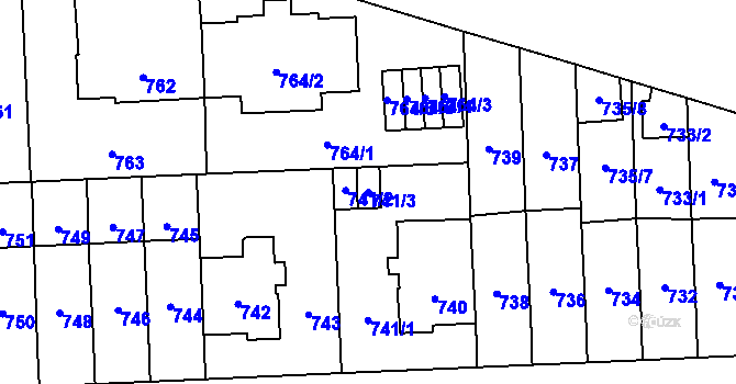 Parcela st. 741/3 v KÚ Břevnov, Katastrální mapa