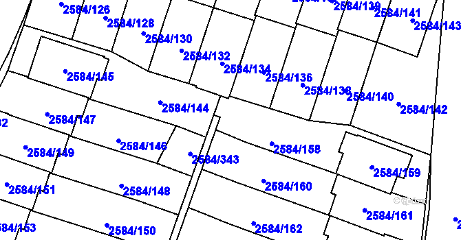 Parcela st. 2584/346 v KÚ Břevnov, Katastrální mapa