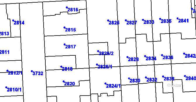 Parcela st. 2826/2 v KÚ Břevnov, Katastrální mapa