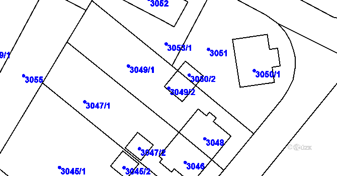 Parcela st. 3049/2 v KÚ Břevnov, Katastrální mapa