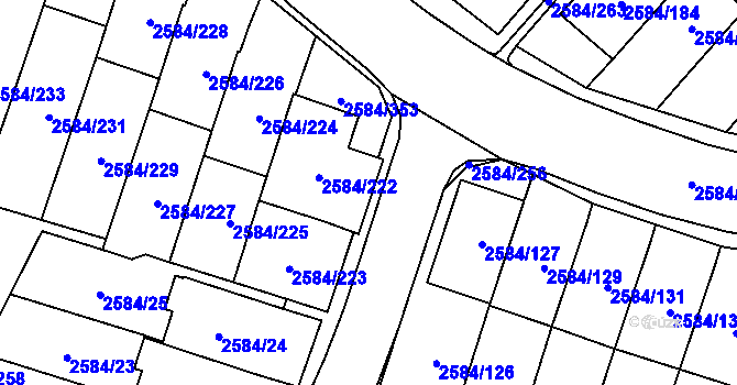 Parcela st. 2584/354 v KÚ Břevnov, Katastrální mapa