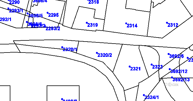 Parcela st. 2320/2 v KÚ Břevnov, Katastrální mapa