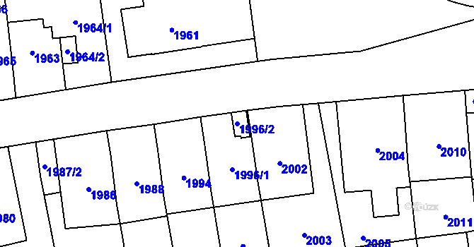 Parcela st. 1996/2 v KÚ Břevnov, Katastrální mapa