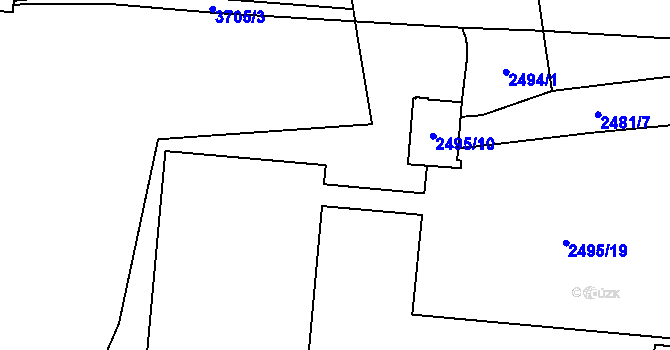 Parcela st. 2495/18 v KÚ Břevnov, Katastrální mapa