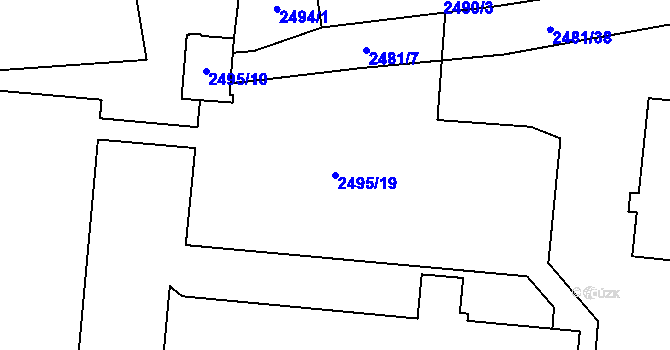 Parcela st. 2495/19 v KÚ Břevnov, Katastrální mapa