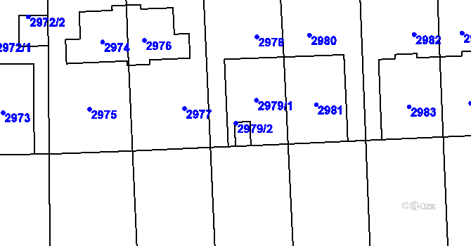 Parcela st. 2979/2 v KÚ Břevnov, Katastrální mapa