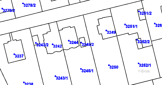 Parcela st. 3245/2 v KÚ Břevnov, Katastrální mapa