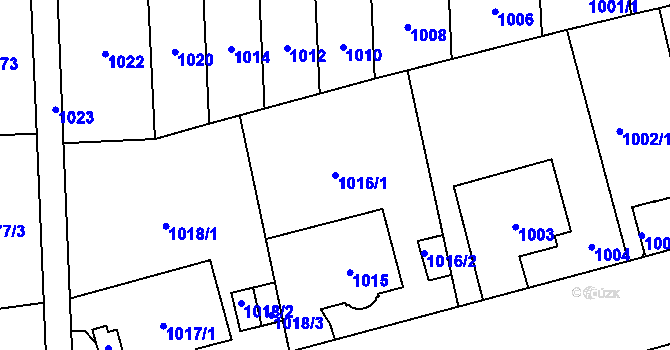 Parcela st. 1016/1 v KÚ Břevnov, Katastrální mapa