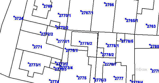 Parcela st. 2776/2 v KÚ Břevnov, Katastrální mapa