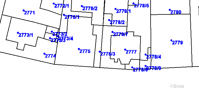 Parcela st. 2776/3 v KÚ Břevnov, Katastrální mapa