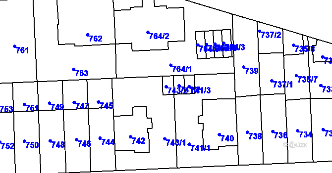 Parcela st. 743/2 v KÚ Břevnov, Katastrální mapa