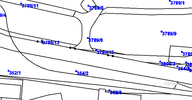 Parcela st. 3789/13 v KÚ Břevnov, Katastrální mapa