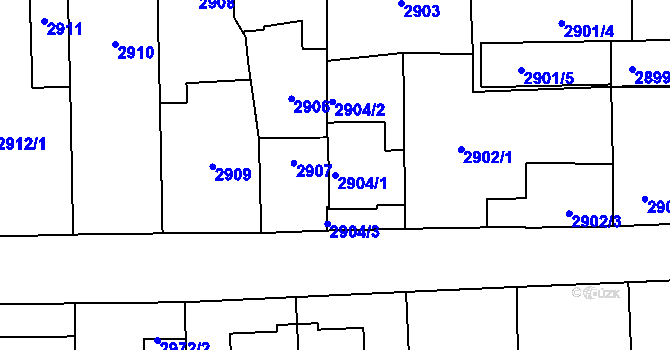 Parcela st. 2904/1 v KÚ Břevnov, Katastrální mapa