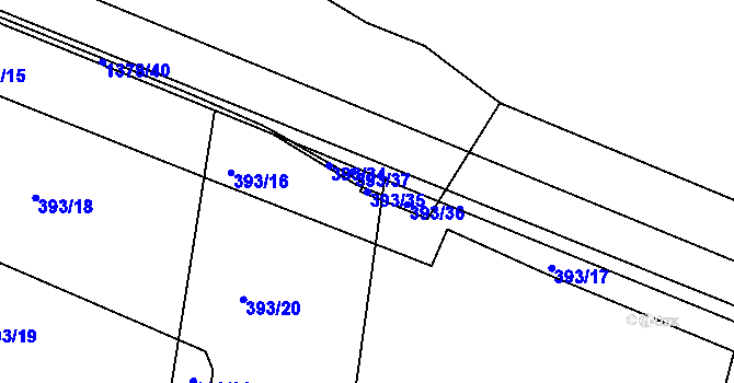 Parcela st. 393/35 v KÚ Řepy, Katastrální mapa