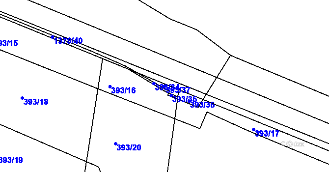 Parcela st. 393/37 v KÚ Řepy, Katastrální mapa