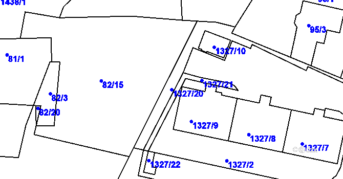 Parcela st. 1327/20 v KÚ Řepy, Katastrální mapa