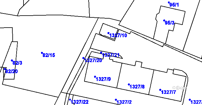 Parcela st. 1327/21 v KÚ Řepy, Katastrální mapa