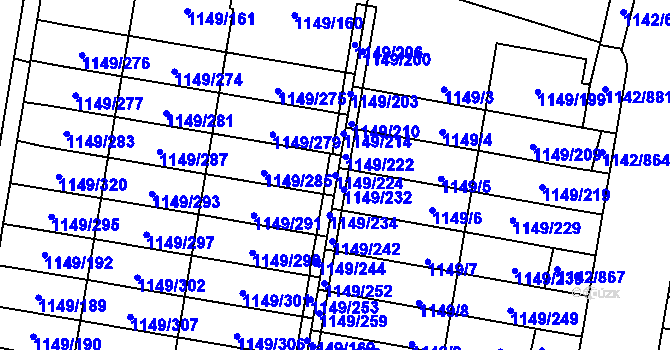Parcela st. 1149/224 v KÚ Řepy, Katastrální mapa