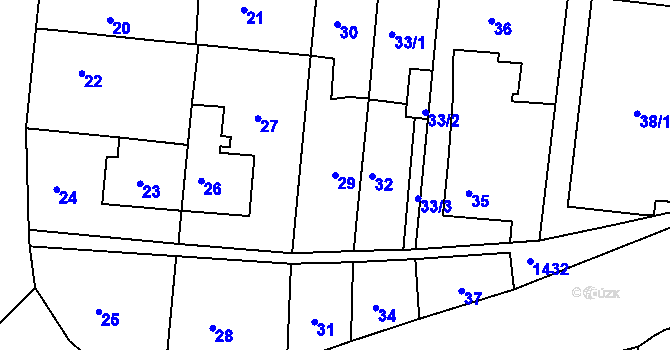 Parcela st. 29 v KÚ Řepy, Katastrální mapa