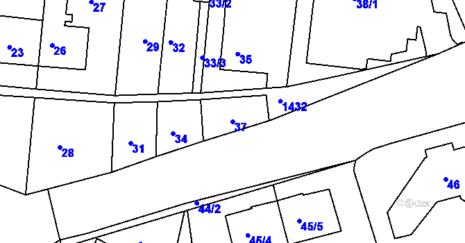 Parcela st. 37 v KÚ Řepy, Katastrální mapa
