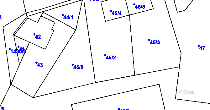 Parcela st. 45/2 v KÚ Řepy, Katastrální mapa