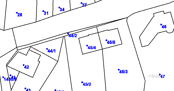 Parcela st. 45/4 v KÚ Řepy, Katastrální mapa
