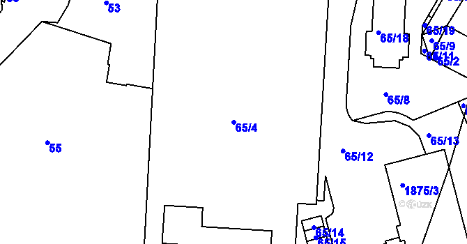 Parcela st. 65/4 v KÚ Řepy, Katastrální mapa