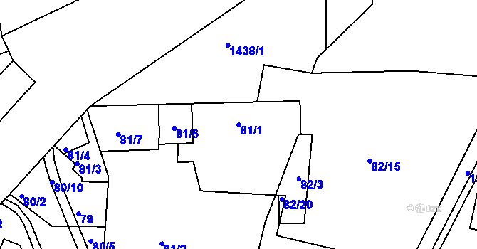 Parcela st. 81/1 v KÚ Řepy, Katastrální mapa
