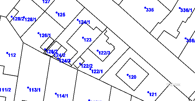 Parcela st. 122/3 v KÚ Řepy, Katastrální mapa