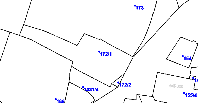 Parcela st. 172/1 v KÚ Řepy, Katastrální mapa