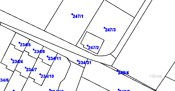 Parcela st. 247/2 v KÚ Řepy, Katastrální mapa