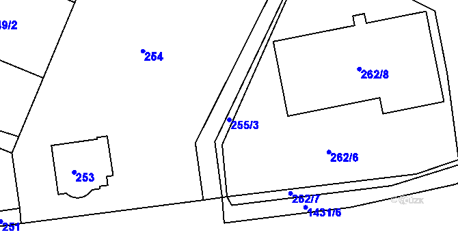 Parcela st. 255/3 v KÚ Řepy, Katastrální mapa