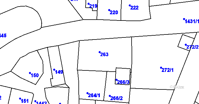 Parcela st. 263 v KÚ Řepy, Katastrální mapa