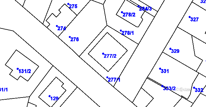 Parcela st. 277/2 v KÚ Řepy, Katastrální mapa