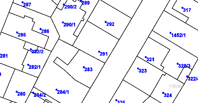 Parcela st. 291 v KÚ Řepy, Katastrální mapa
