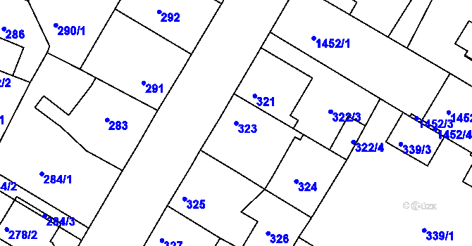 Parcela st. 323 v KÚ Řepy, Katastrální mapa