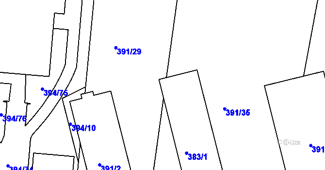 Parcela st. 383/2 v KÚ Řepy, Katastrální mapa