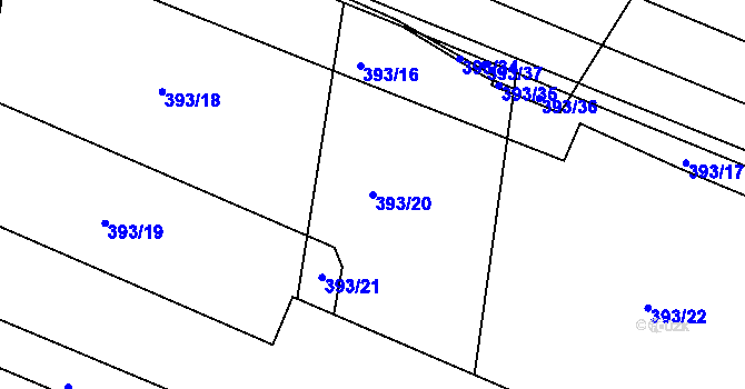 Parcela st. 393/20 v KÚ Řepy, Katastrální mapa