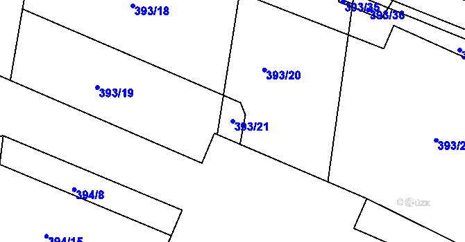 Parcela st. 393/21 v KÚ Řepy, Katastrální mapa