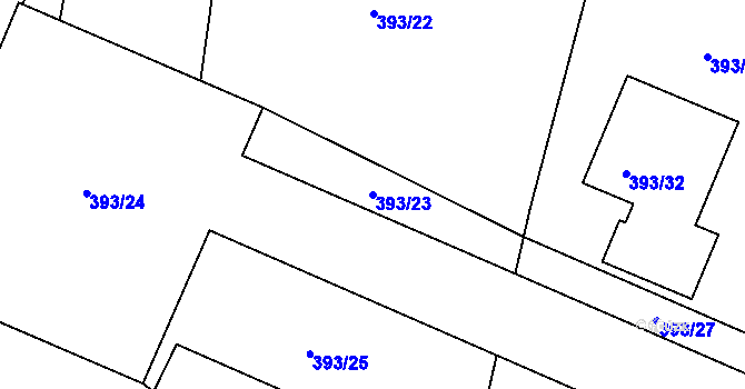 Parcela st. 393/23 v KÚ Řepy, Katastrální mapa