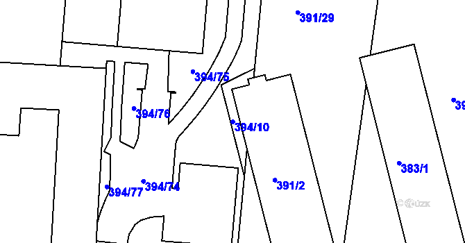 Parcela st. 394/10 v KÚ Řepy, Katastrální mapa
