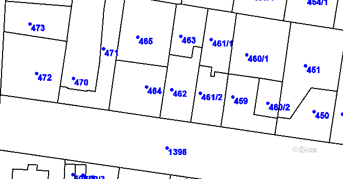 Parcela st. 462 v KÚ Řepy, Katastrální mapa