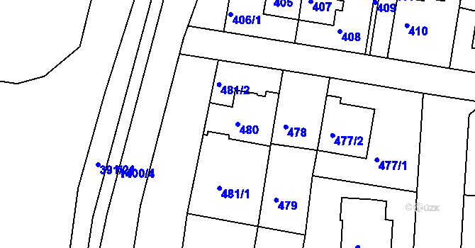 Parcela st. 480 v KÚ Řepy, Katastrální mapa