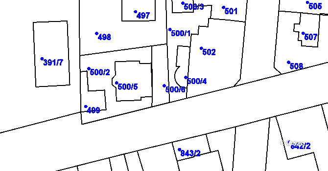 Parcela st. 500/6 v KÚ Řepy, Katastrální mapa