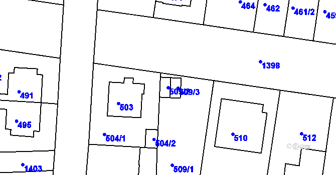 Parcela st. 509/2 v KÚ Řepy, Katastrální mapa