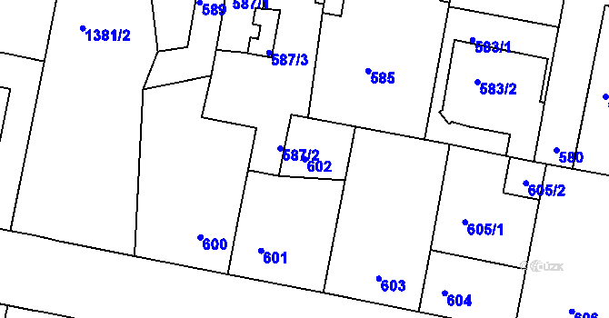 Parcela st. 602 v KÚ Řepy, Katastrální mapa
