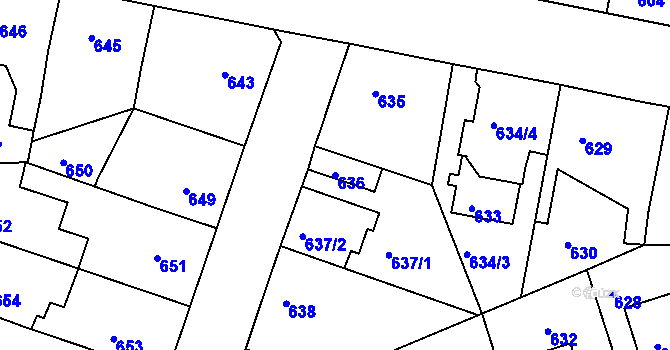 Parcela st. 636 v KÚ Řepy, Katastrální mapa