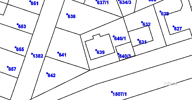 Parcela st. 639 v KÚ Řepy, Katastrální mapa